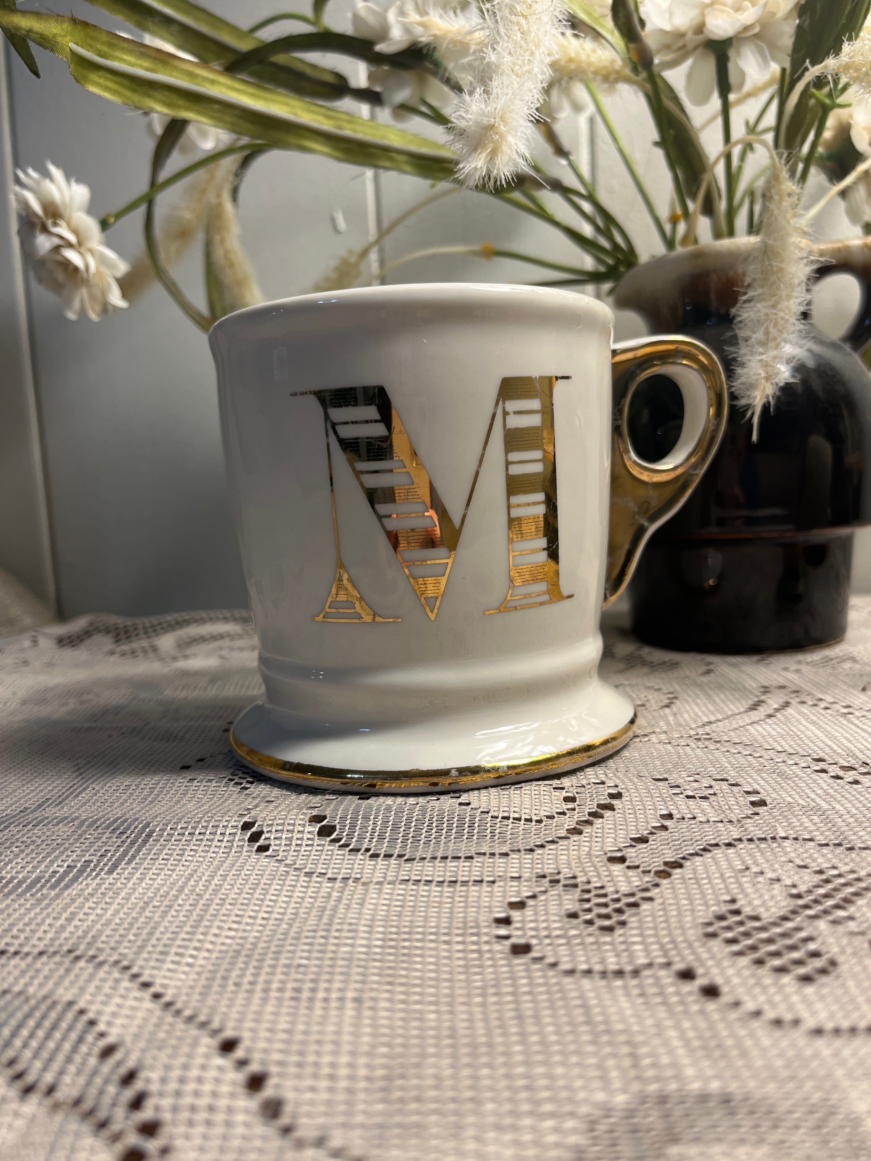 Anthropologie Gold Monogram “M” Mug