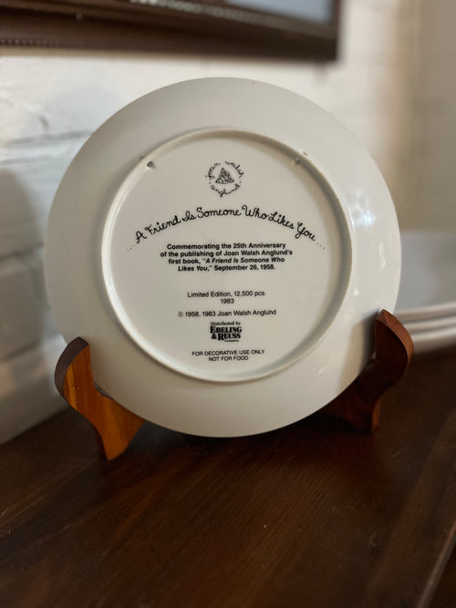 1983 Joan Walsh Anglund 25th Anniversary Collector Plate