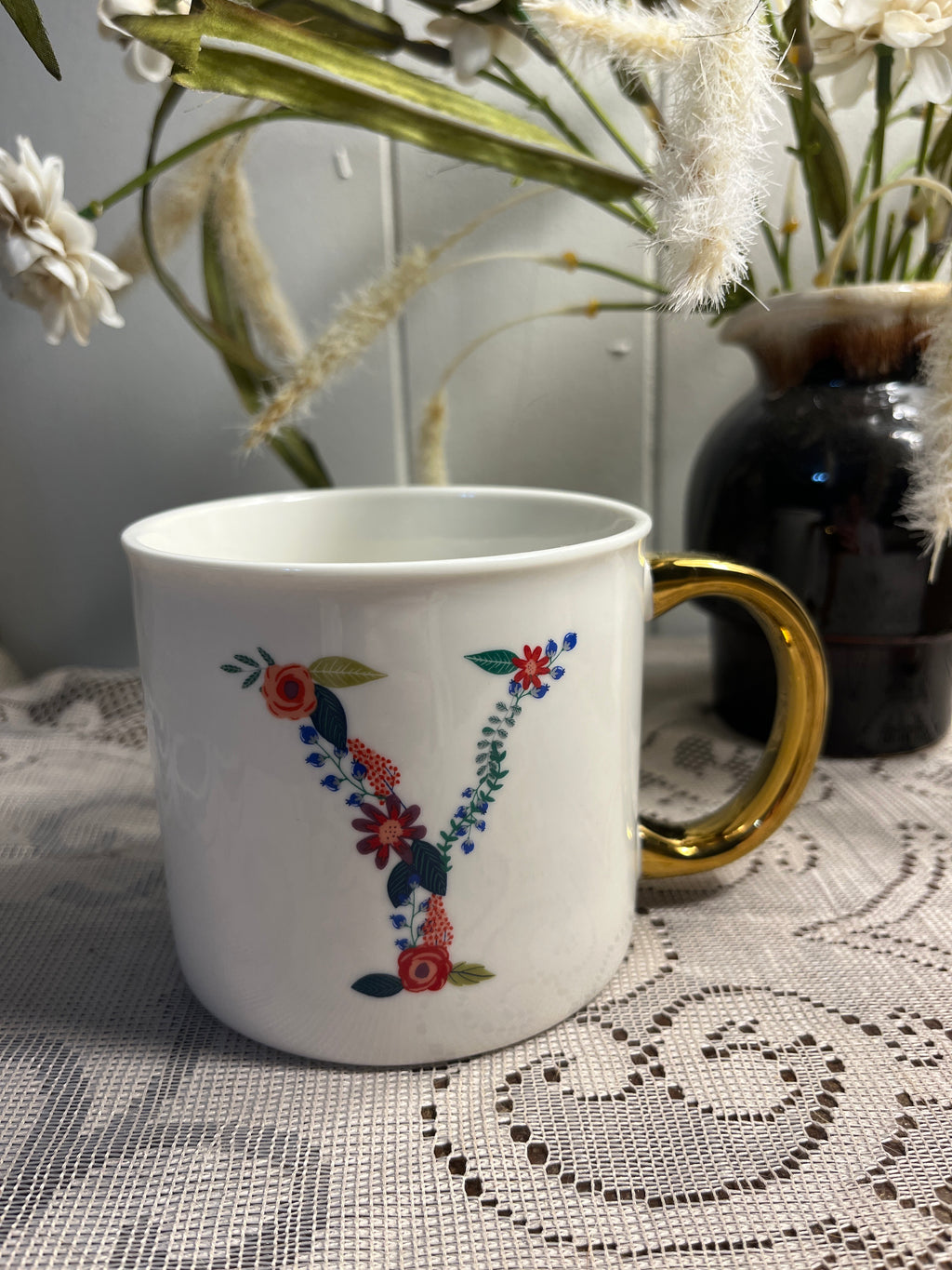 Opalhouse Floral Initial “Y” Mug