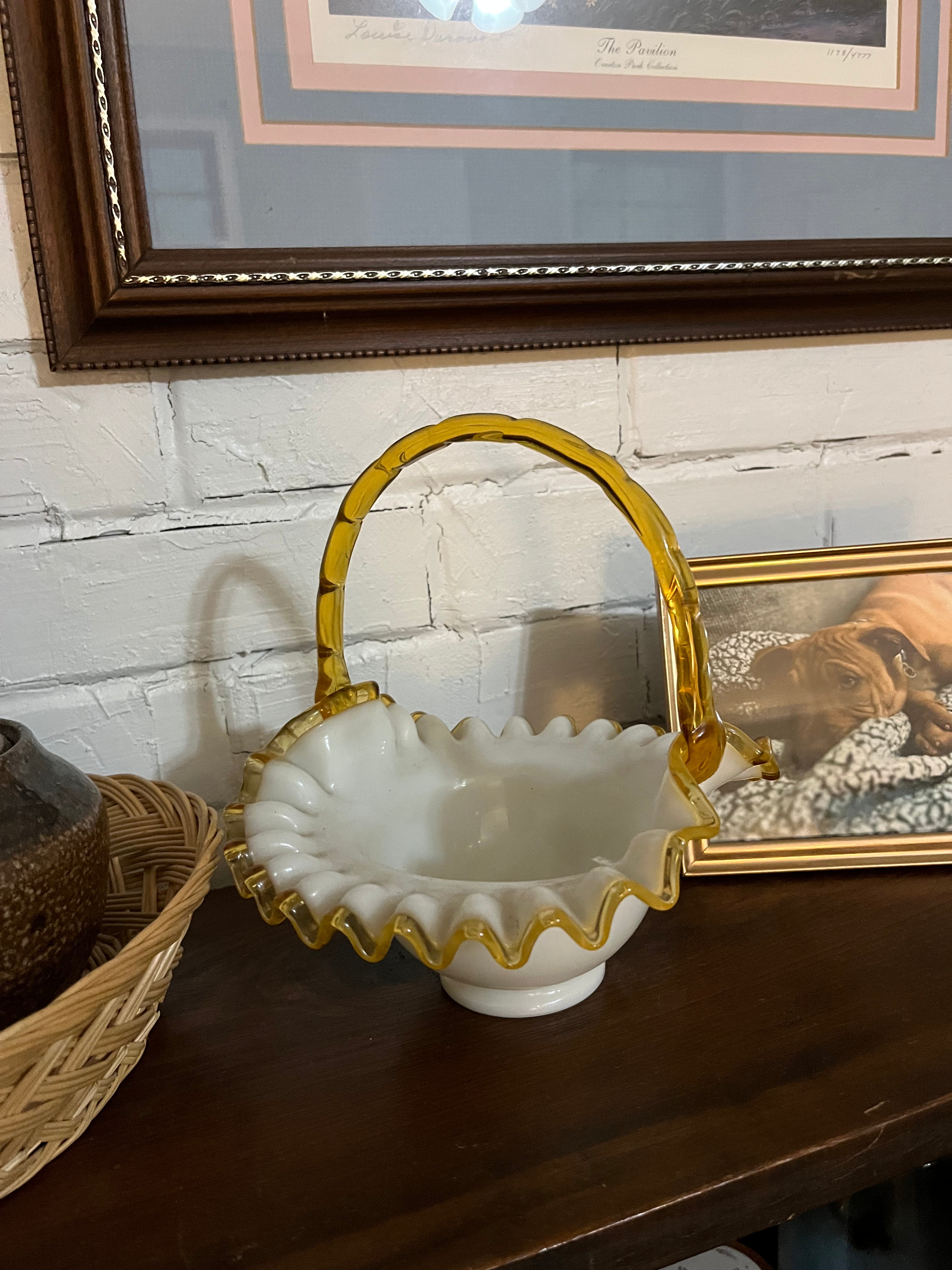 Fenton Glass Art Basket