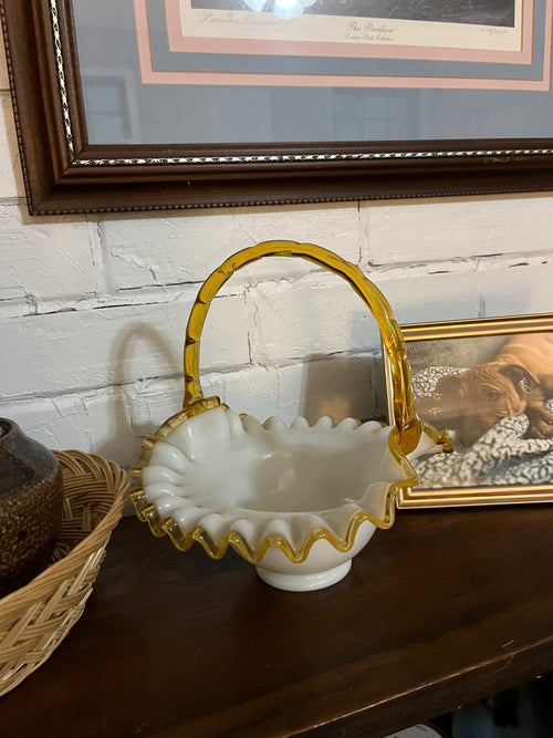 Fenton Glass Art Basket